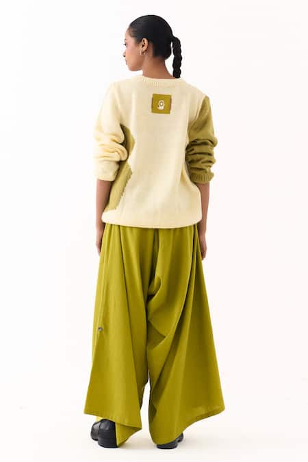 Three Handloom Cotton Drop Crotch Pant 
