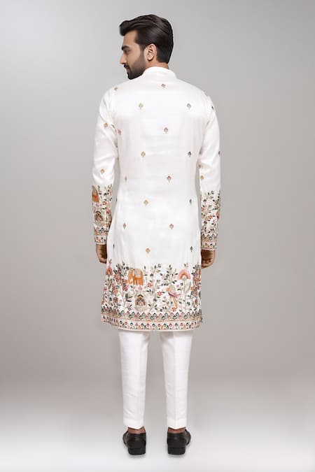 Arihant Rai Sinha Embroidered Kurta & Art Silk Pant Set