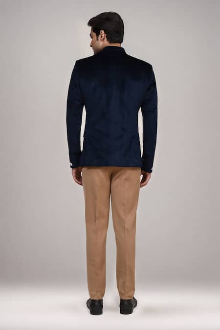 Arihant Rai Sinha Velvet Beads Elephant Work Bandhgala & Pant 