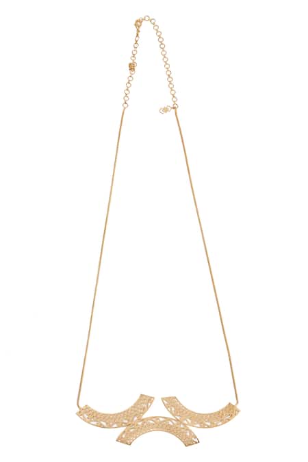 Ethnic Andaz Kalchakra Lattice Horizontal Necklace 