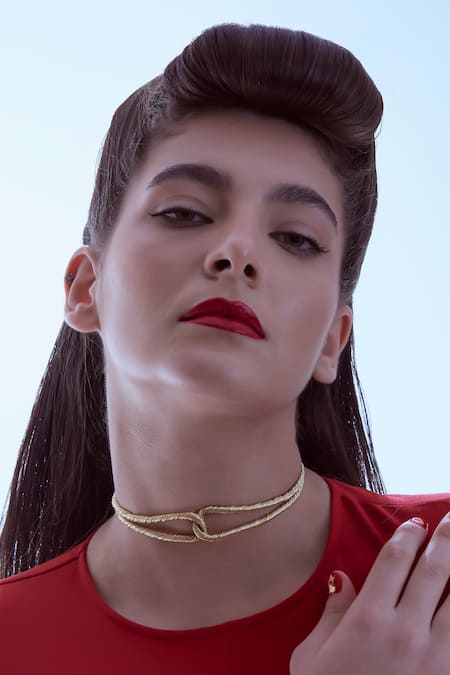 Ethnic Andaz Threaded Interlocked Choker 