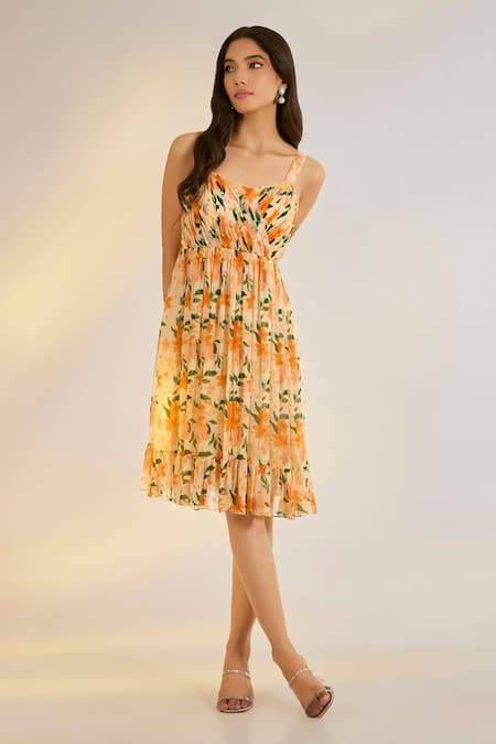 Ewoke Floral Print Sleeveless Dress 