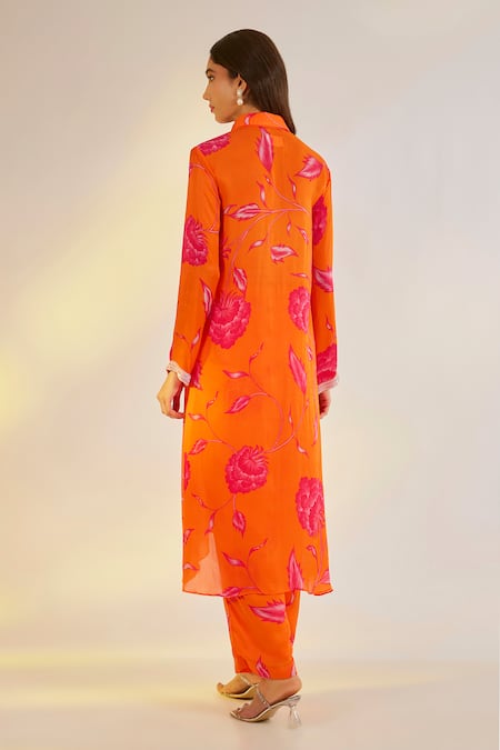 Ewoke Floral Print Kurta & Pant Set 