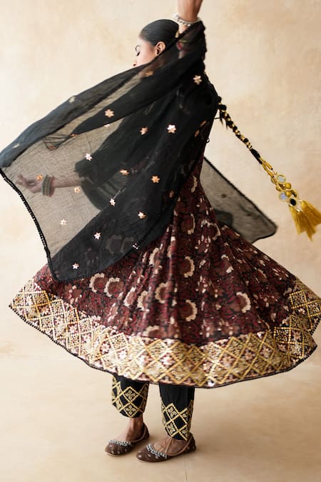 Gulabo Jaipur Printed Anarkali, Pant & Dupatta Set 