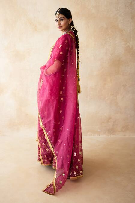 Buy Gulabo Jaipur Red Silk Embroidery, Sequins, Metallic Thread Round Masoom Hand Work Kurta Set Online at Aza Fashions Buy_Gulabo Jaipur_Red Silk Embroidery, Sequins, Metallic Thread Round Masoom Hand Work Kurta Set _Online_at_Aza_Fashions