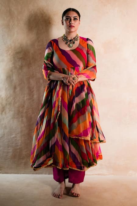 Gulabo Jaipur Arzu Striped Anarkali Set 