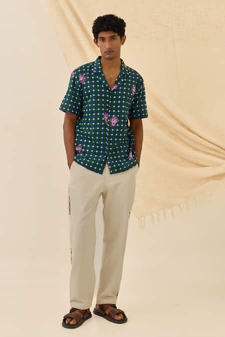 Jodi_Green Voile, Cotton Pakhi Floral Pattern Shirt _Online_at_Aza_Fashions