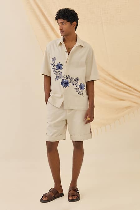 Jodi Saras Handloom Denim Shorts 