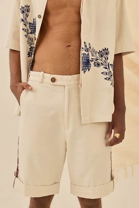 Jodi Saras Handloom Denim Shorts 