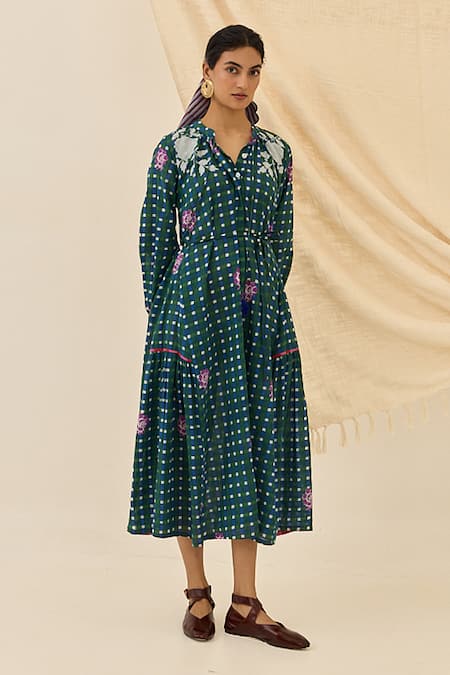 Jodi Pakhi Floral Embroidered Midi Dress 