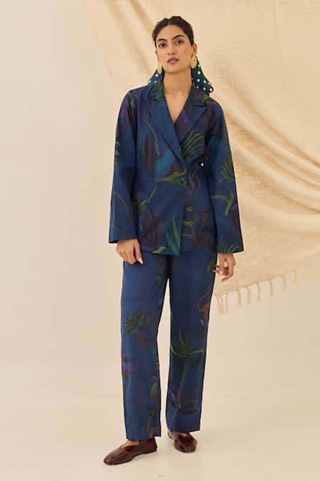 Jodi Tara Printed Blazer & Trouser Set 