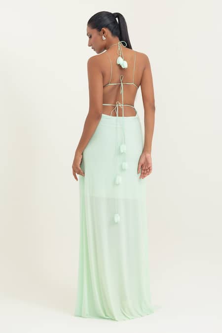 Pinup By Astha Cut-Out Ruched Gown  