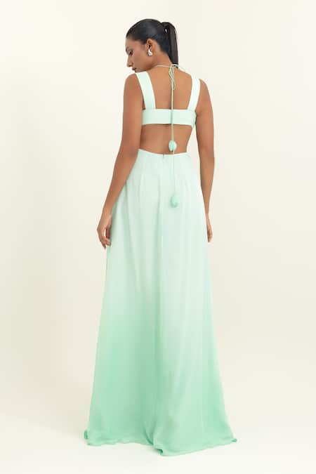 Pinup By Astha Plunging Neckline Cut-Out Gown 