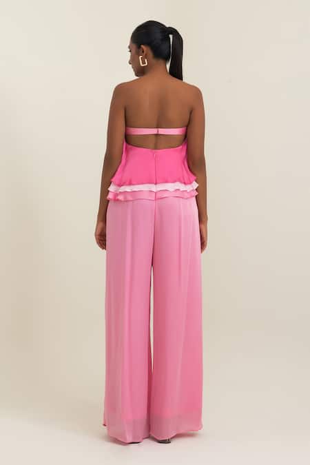 Pinup By Astha Ruffled Strapless Jumpsuit 