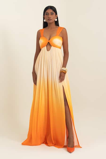 Pinup By Astha Ombre Cutout Gown  