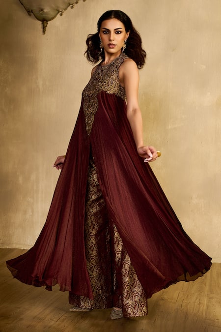 Reeti Arneja Begum Embroidered Pleated Kurta & Pant Set 