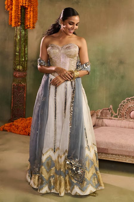 Reeti Arneja Chamkeeli Banarasi Corset & Sharara Set 