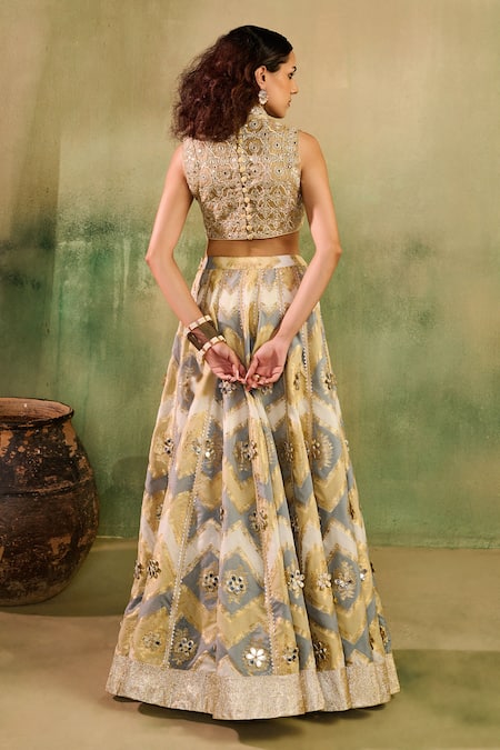Reeti Arneja Rangrez Chanderi Embroidered Lehenga Set 
