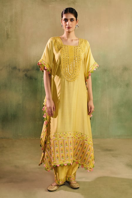 Reeti Arneja Hunar Chanderi Mirror Embroidered Kurta & Pant Set 