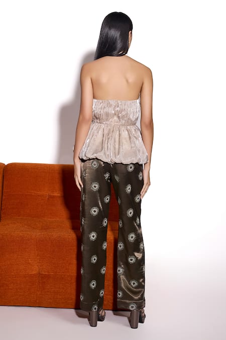 Tara And I Gathered Halter Neck Peplum Top 