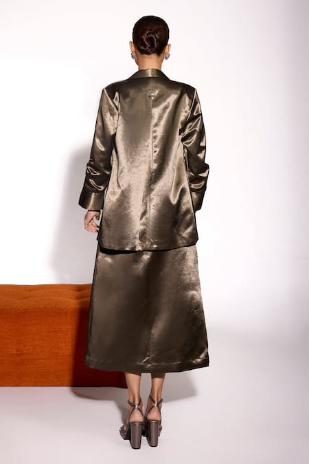 Tara And I Aurora Satin Collared Jacket 