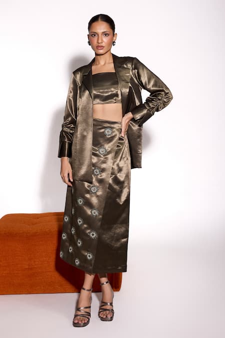 Tara And I Embellished Aurora Midi Skirt 