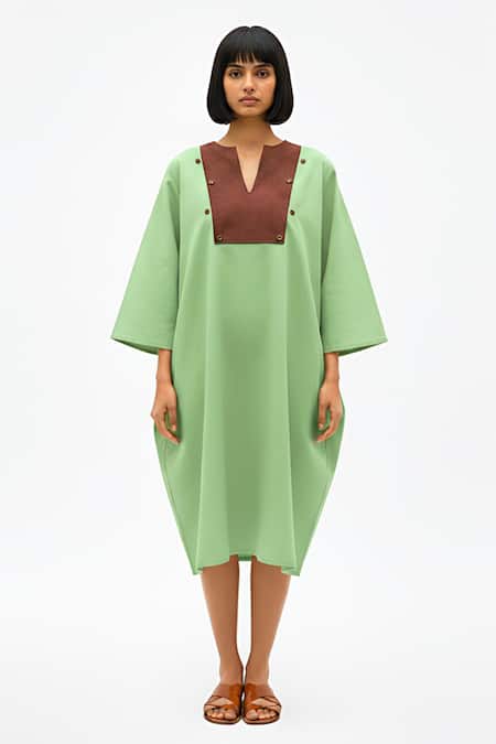Neora By Nehal Chopra Colorblock Midi Dress 