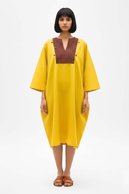 Neora By Nehal Chopra Color Block Midi Dress 