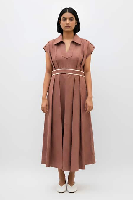 Neora By Nehal Chopra Placement Embroidered Skater Dress 