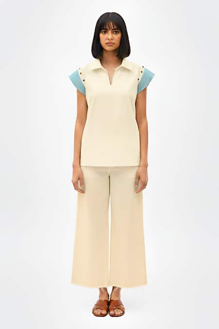 Neora By Nehal Chopra Colorblock Top & Pant Set 