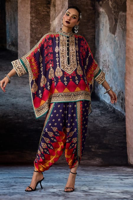 Buy_Rajdeep Ranawat_Purple Modal, Satin Bethari Sonth Dhoti Pant 