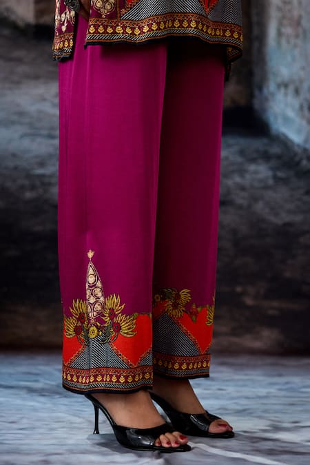 Shop Rajdeep Ranawat Magenta Modal, Satin Bethari Permaz Pant Online at Aza Fashions Shop_Rajdeep Ranawat_Magenta Modal, Satin Bethari Permaz Pant _Online_at_Aza_Fashions