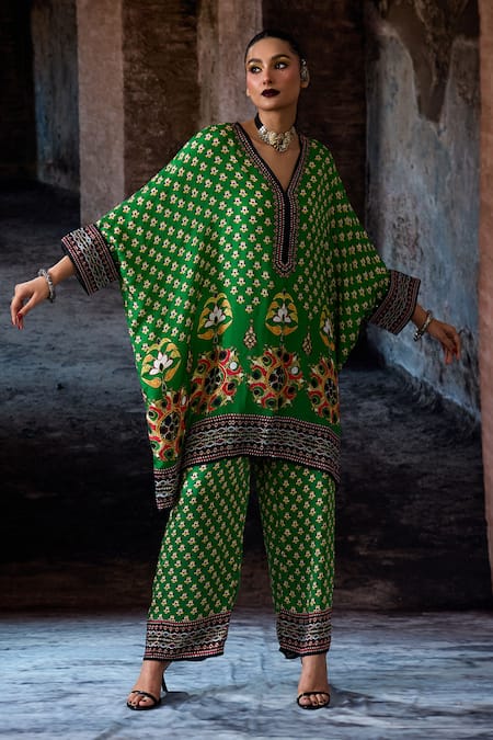 Buy_Rajdeep Ranawat_Green Modal, Satin Bethari Permaz Pant 