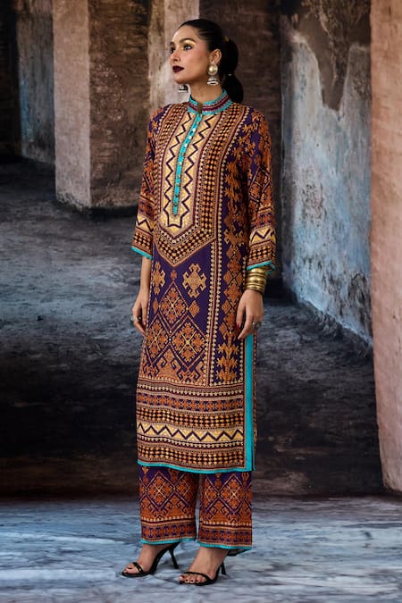 Shop Rajdeep Ranawat Purple Modal, Satin Bethari Permaz Pant Online at Aza Fashions Shop_Rajdeep Ranawat_Purple Modal, Satin Bethari Permaz Pant _Online_at_Aza_Fashions