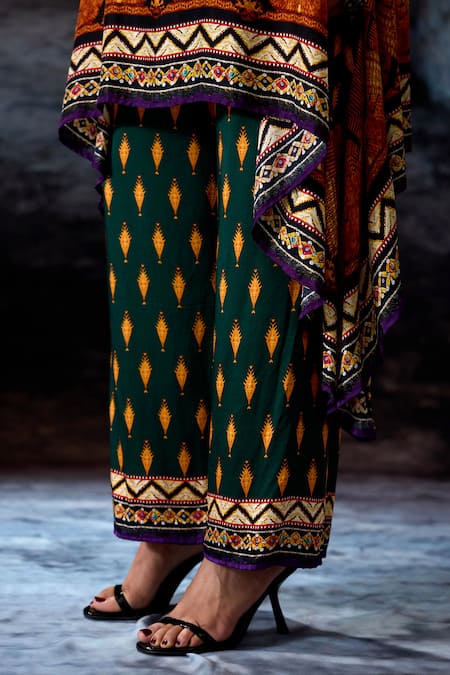 Rajdeep Ranawat Emerald Green Modal, Satin Bethari Permaz Pant at Aza Fashions Rajdeep Ranawat_Emerald Green Modal, Satin Bethari Permaz Pant _at_Aza_Fashions