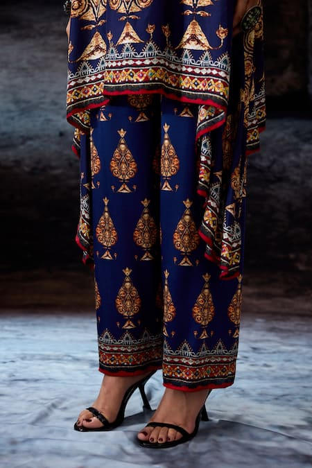Shop_Rajdeep Ranawat_Navy Modal, Satin Bethari Permaz Pant 
