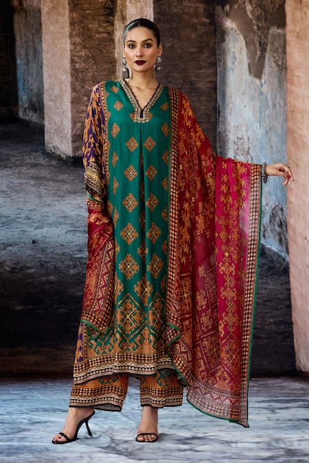 Buy_Rajdeep Ranawat_Orange Modal, Satin Bethari Permaz Pant _Online_at_Aza_Fashions