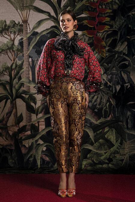 Buy Rajdeep Ranawat Fuchsia Embroidery, Ruffles Bethari Pawani Shirt Online at Aza Fashions Buy_Rajdeep Ranawat_Fuchsia Embroidery, Ruffles Bethari Pawani Shirt _Online_at_Aza_Fashions