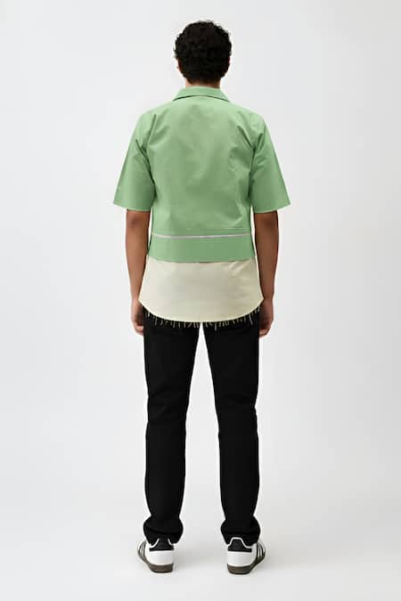 Neora By Nehal Chopra Colorblock Pintuck Shirt 