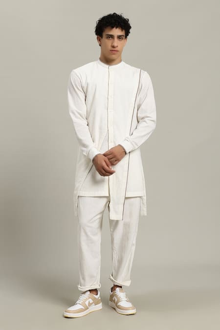 Buy Studio Error Off White Cotton Asymmetric Layered Kurta Online at Aza Fashions Buy_Studio Error_Off White Cotton Asymmetric Layered Kurta _Online_at_Aza_Fashions