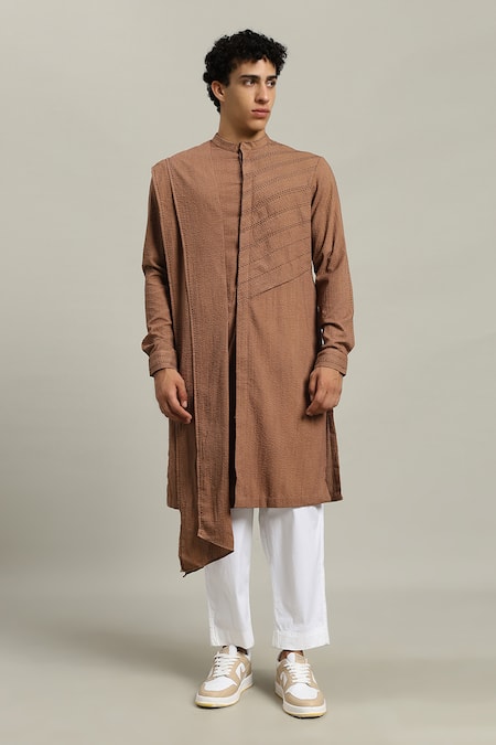 Studio Error Shoulder Draped Long Kurta 