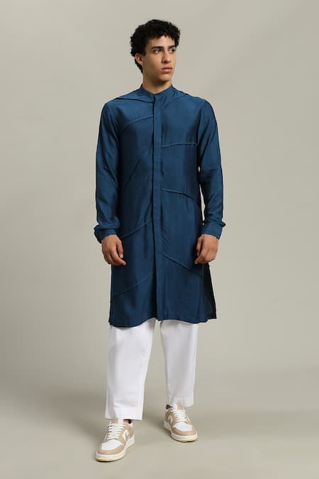 Studio Error Pintucked Detail Cotton Silk Kurta 