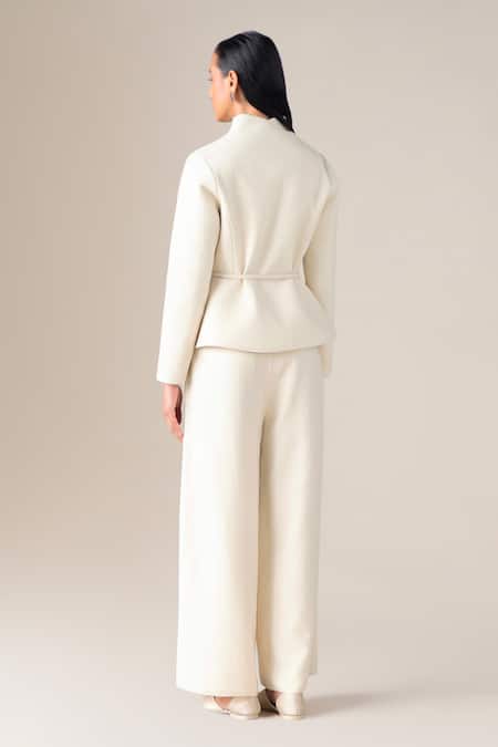 Ampm Zima Quilted Peplum Jacket With Belt 