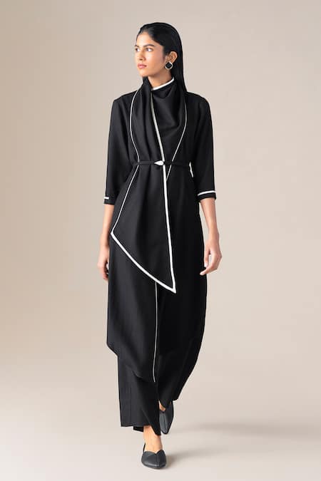 Ampm Rezan Draped Neck Tunic & Palazzo Set 
