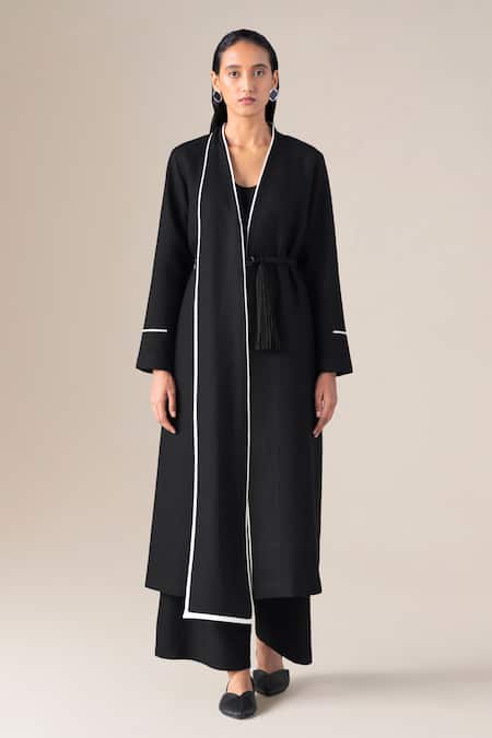 Ampm Soraya Draped Lapel Jacket With Belt