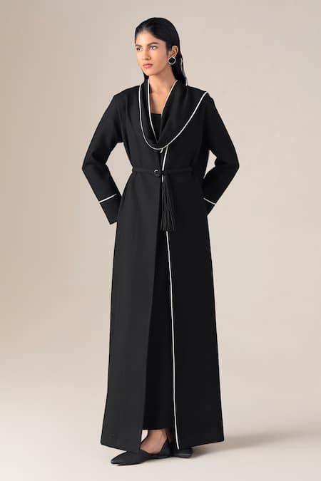 Ampm Soraya Draped Lapel Abaya Jacket Set 