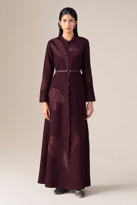 Ampm Nahid Paan Motif Abaya Jacket Set 