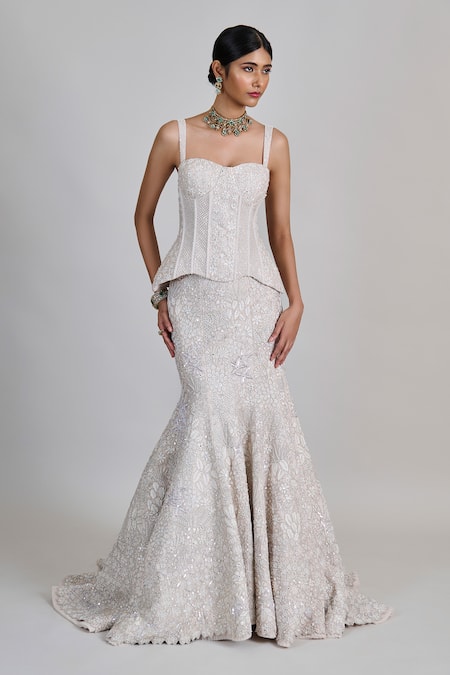 Mishru Opaline Embroidered Corset Lehenga Set 