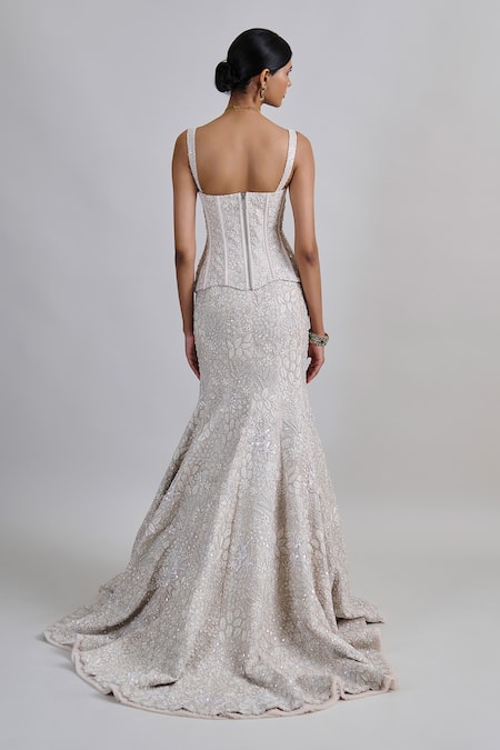 Mishru Opaline Embroidered Corset Lehenga Set 