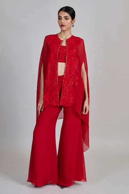 Mishru Aurea Embroidered Jacket Palazzo Set 